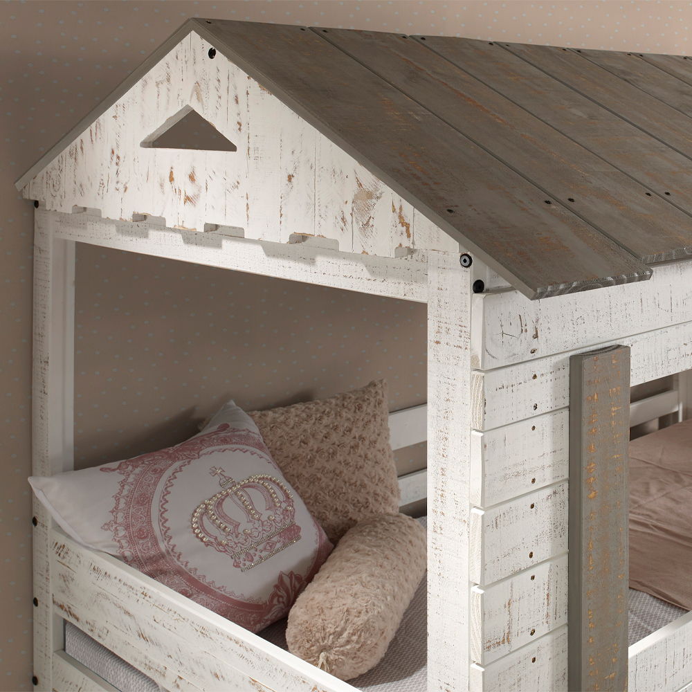 Darlene - Twin Over Twin Bunk Bed - Rustic White