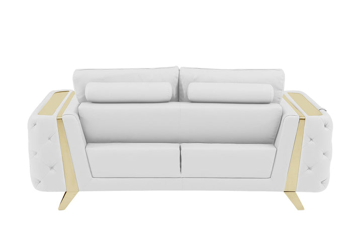 DivanItalia 1050 Loveseat in Top-Grain Italian Leather - White