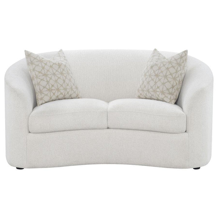 Rainn - 3 Piece Boucle Upholstered Sloped Arm Sofa Set - Latte