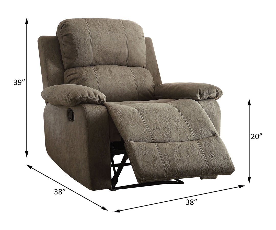 Bina - Motion Recliner - Gray Polished Microfiber