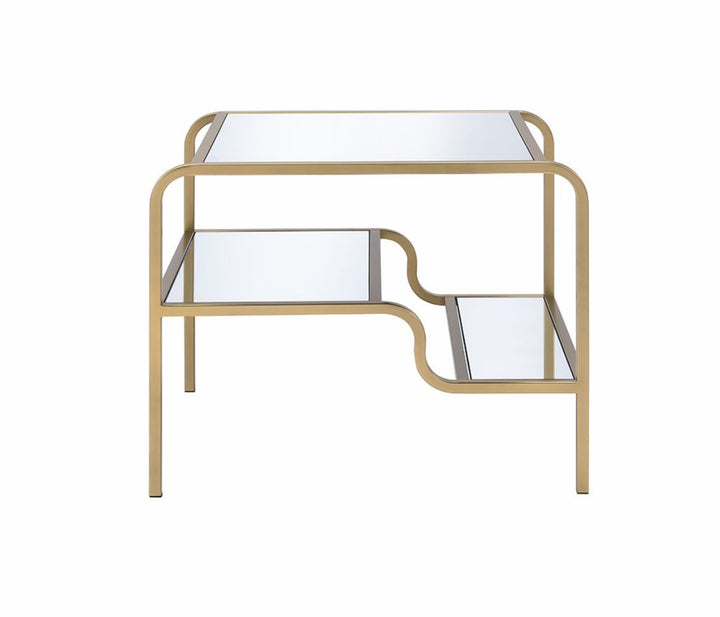 Astrid - Mirrored End Table - Gold
