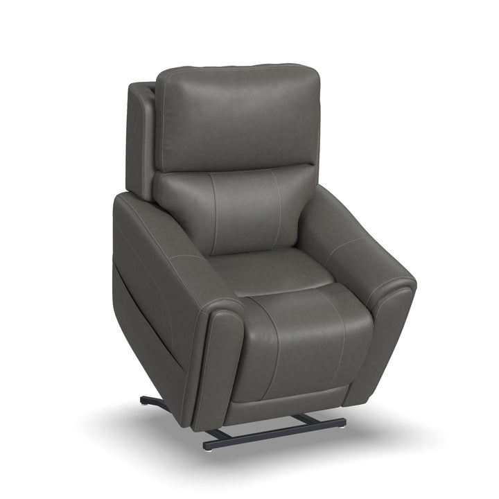 Carter Fabric Power Lift Recliner with Power Headrest, Lumbar, Heat &amp; Massage in Smoke