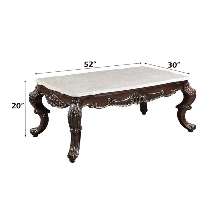 Benbek - Coffee Table - Marble & Antique Oak