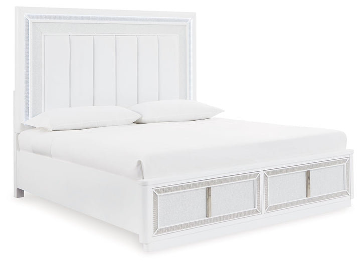 Chalanna - King Upholstered Storage Bed - White by Ashley Furniture product image