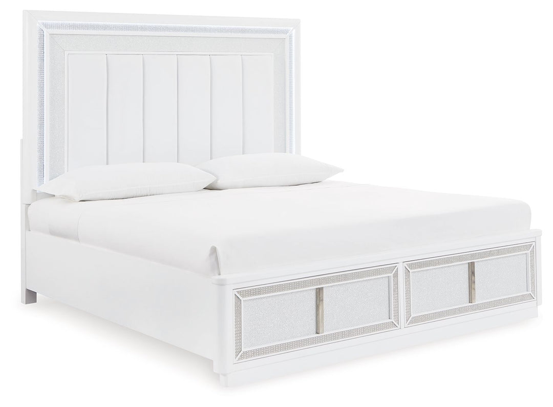Chalanna - California King Upholstered Storage Bed - White by Ashley Furniture product image