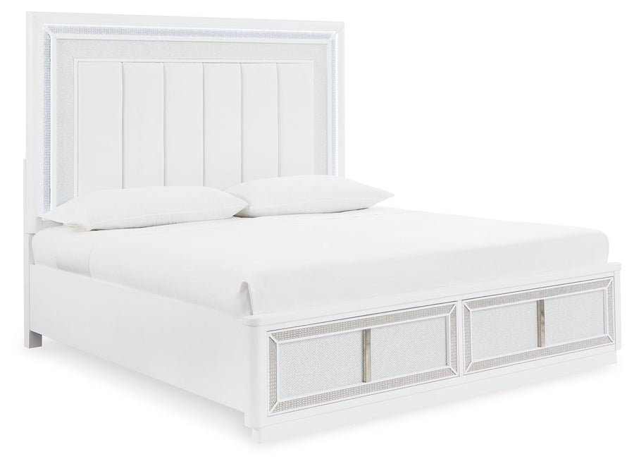 Chalanna - California King Upholstered Storage Bed - White by Ashley Furniture product image