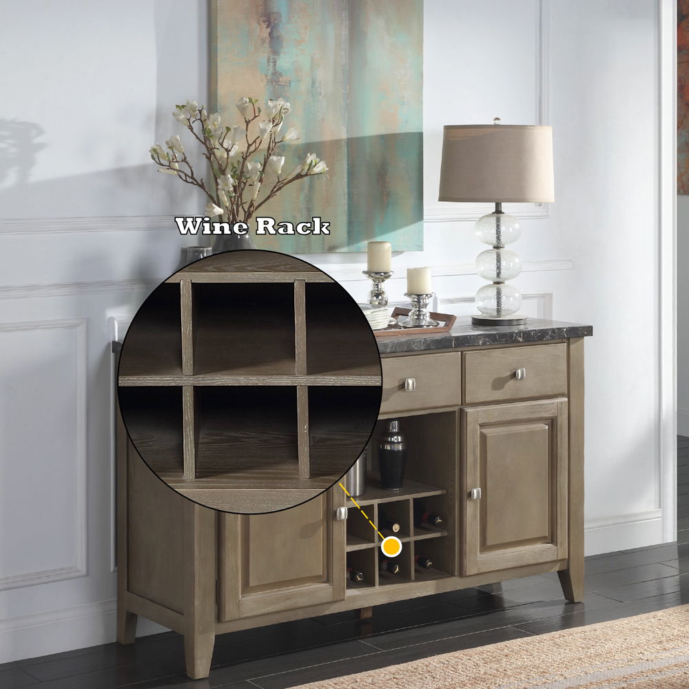 Charnell - Server - Marble Top & Oak