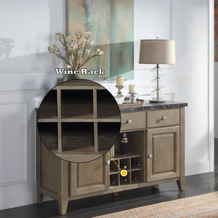 Charnell - Server - Marble Top & Oak