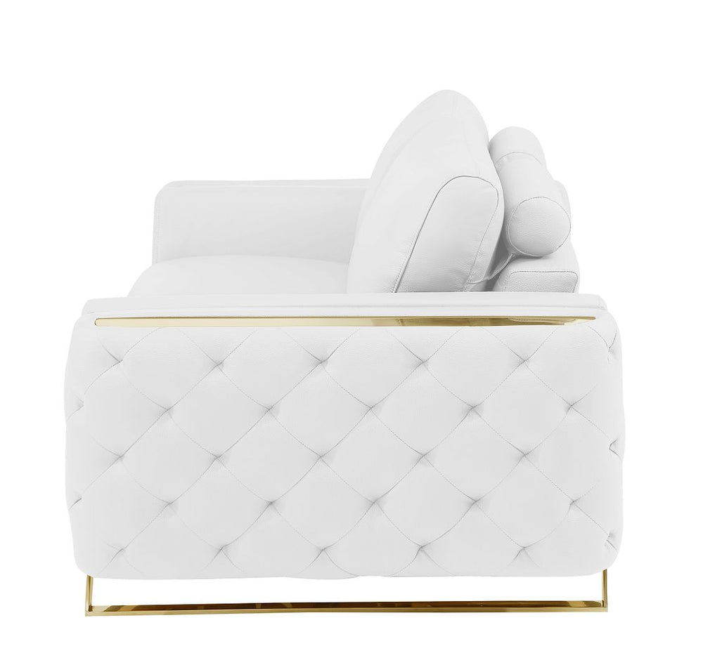 DivanItalia 1050 Loveseat in Top-Grain Italian Leather - White