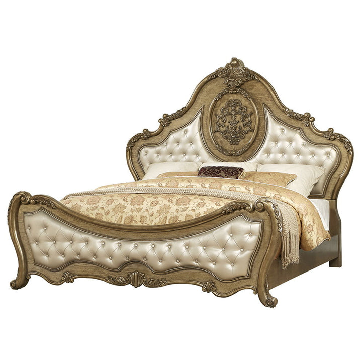 ragenardus-eastern-king-bed-synthetic-leather-vintage-oak