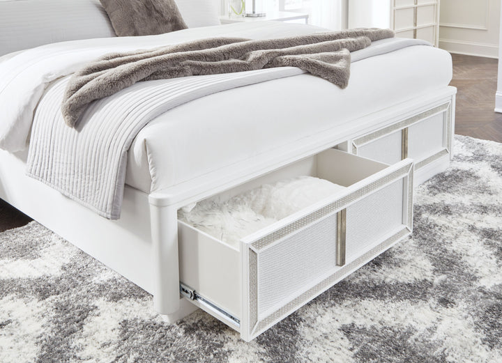Chalanna - Queen Upholstered Storage Bed - White by Ashley Furniture product image