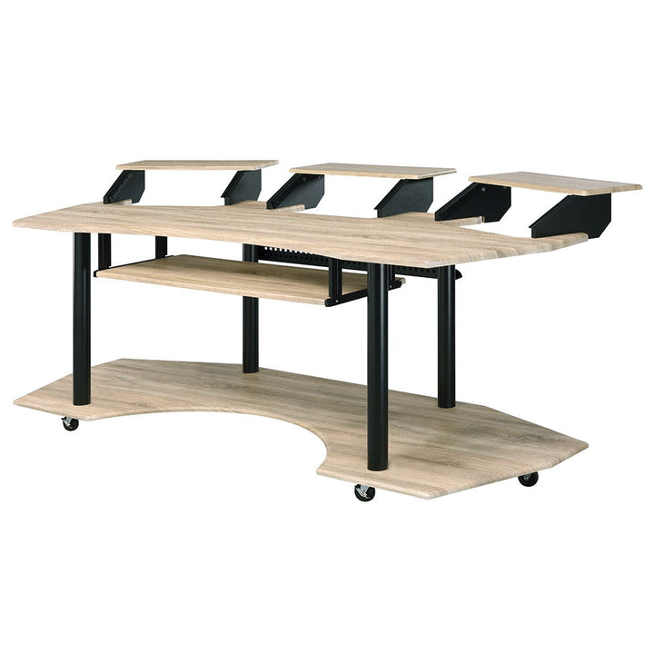 Eleazar - 83" Music Studio Desk - Natural Oak