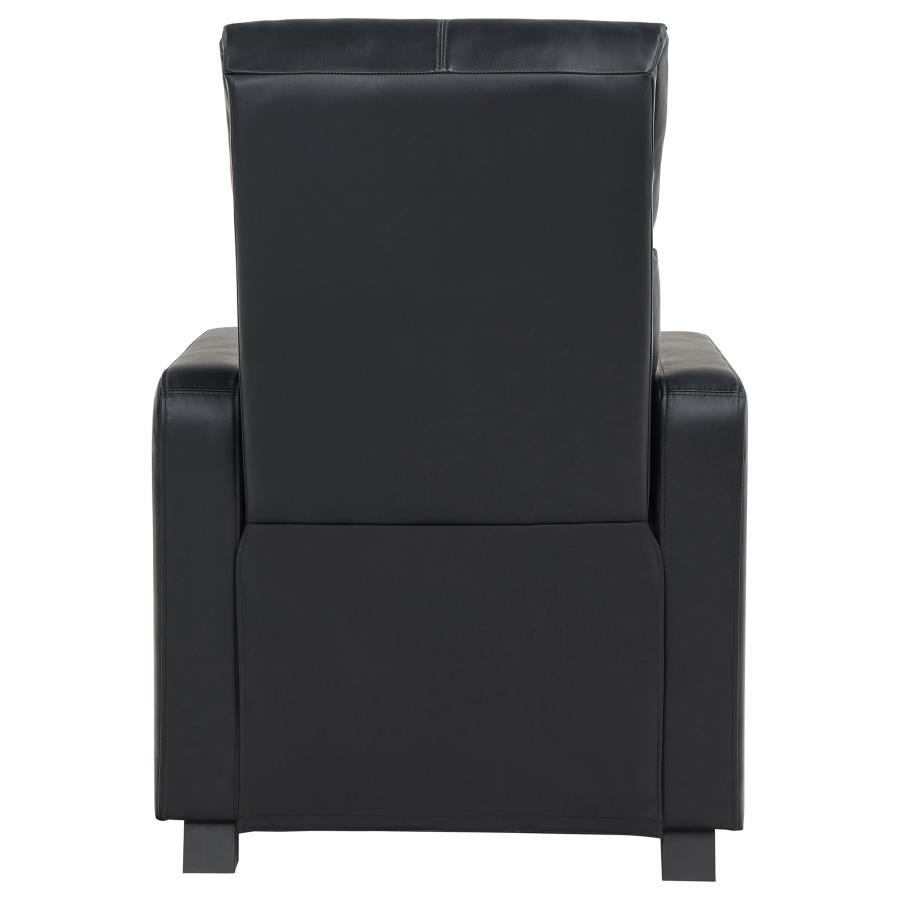 Toohey - 7 Piece 4-Seater Upholstered Tufted Recliner Living Room Set - Black
