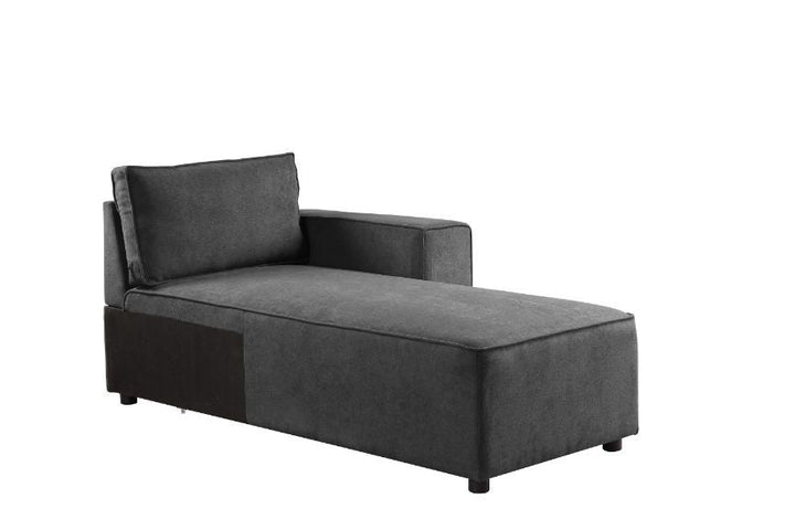 ACME Furniture Silvester Modular Chaise With 2 Pillows Gray Fabric