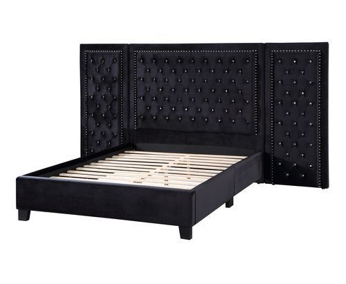 Damazy - Eastern King Bed - Black Velvet