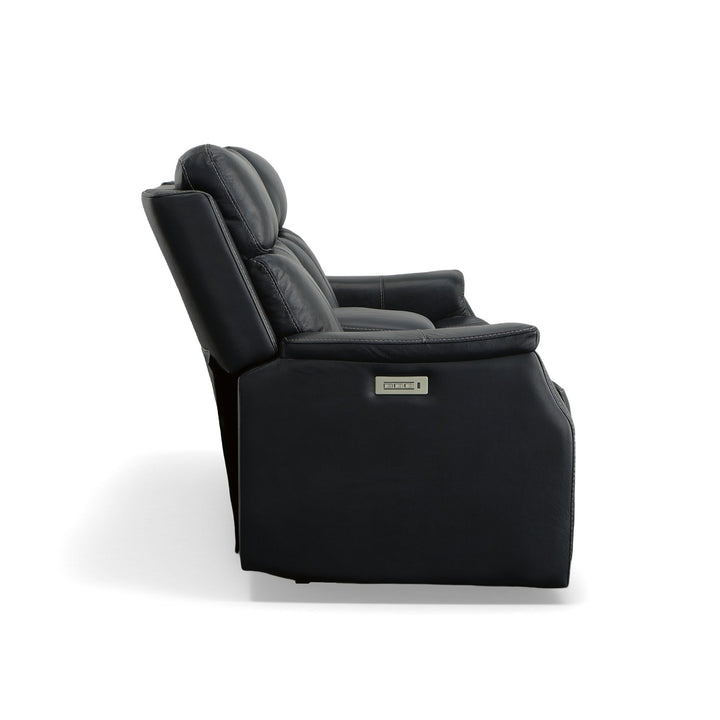 Easton Power Reclining Loveseat With Console, Power Headrests &amp; Lumbar Ocean