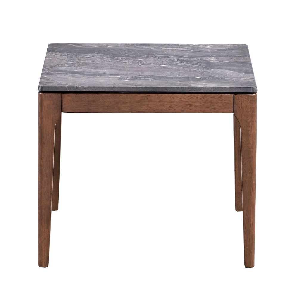 Bevis - End Table - Engineered Stone Top & Walnut