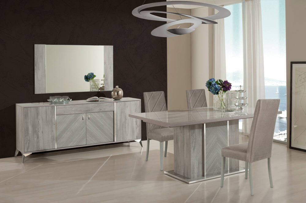 Alexa Italian Modern Grey Buffet Mirror - View 2