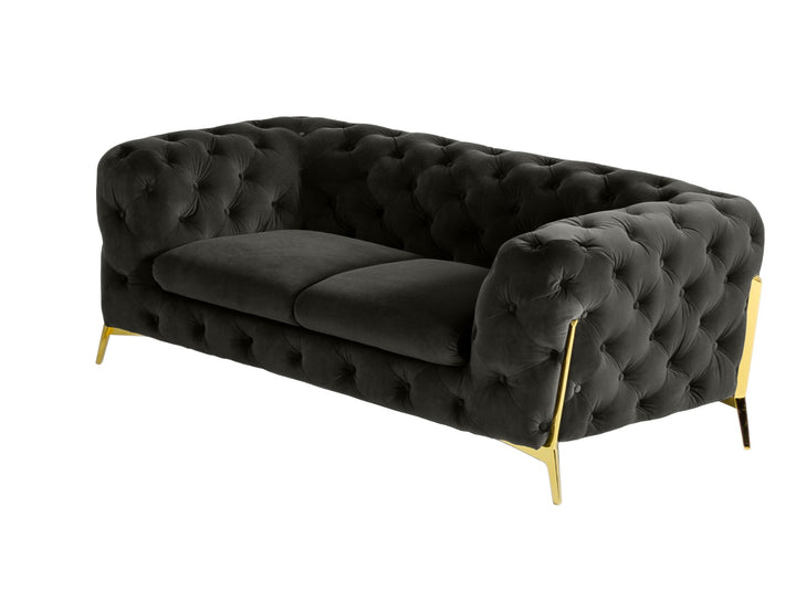 Sheila - Modern Dark Grey Fabric Loveseat
