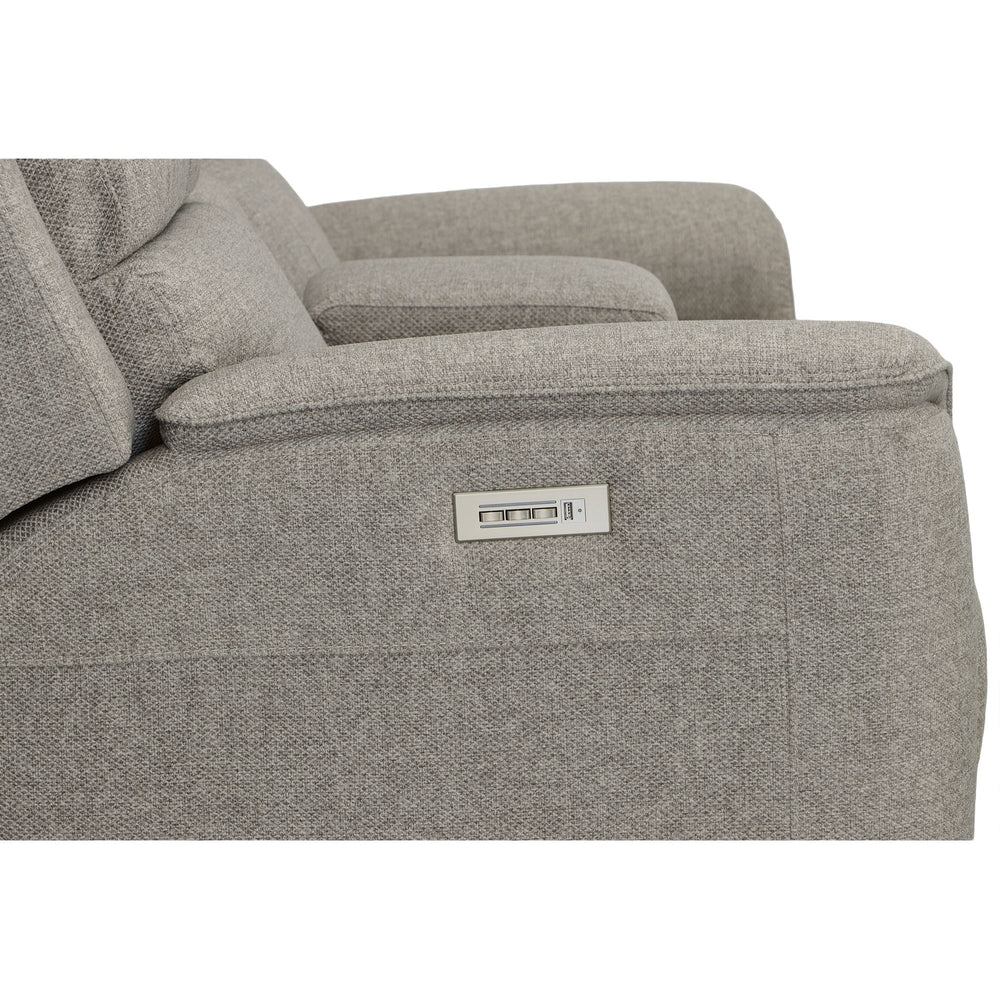 Henry Fabric Power Reclining Loveseat with Console & Power Headrests & Lumbar in Fog