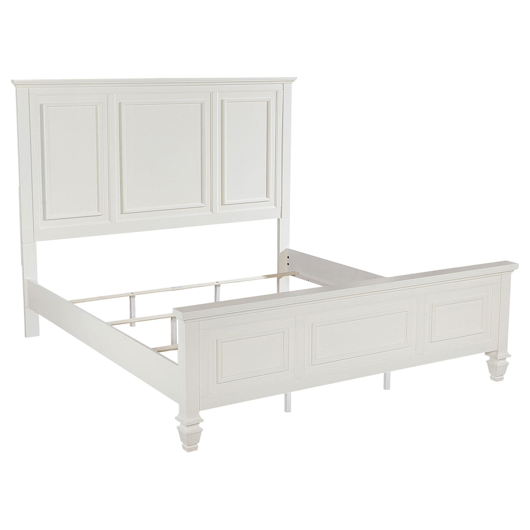 Coaster Furniture 201301KEN Sandy Beach 63-inch Eastern King Wood Panel Bed Cream White