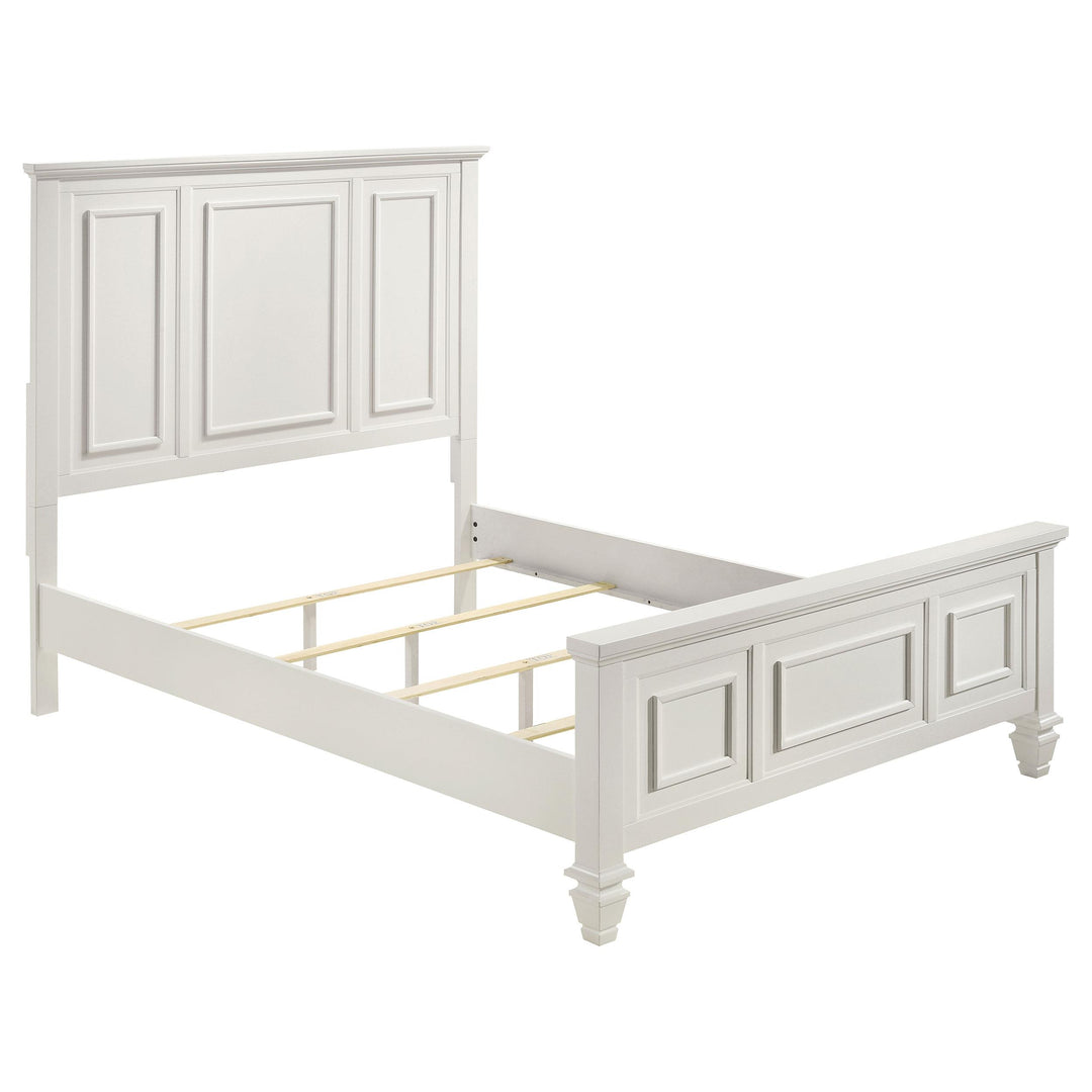 Coaster Furniture 201301Q Sandy Beach Wood Queen Panel Bed Cream White