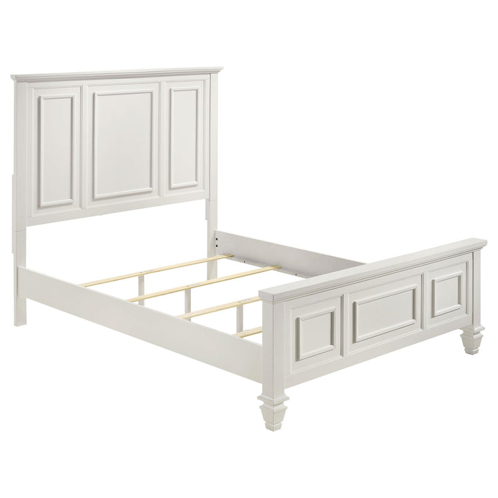 Coaster Furniture 201301Q Sandy Beach Wood Queen Panel Bed Cream White