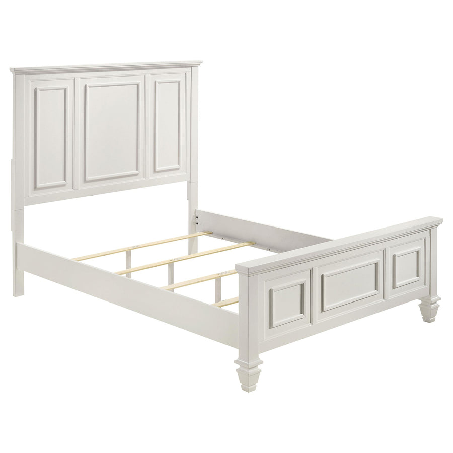 Coaster Furniture 201301Q Sandy Beach Wood Queen Panel Bed Cream White
