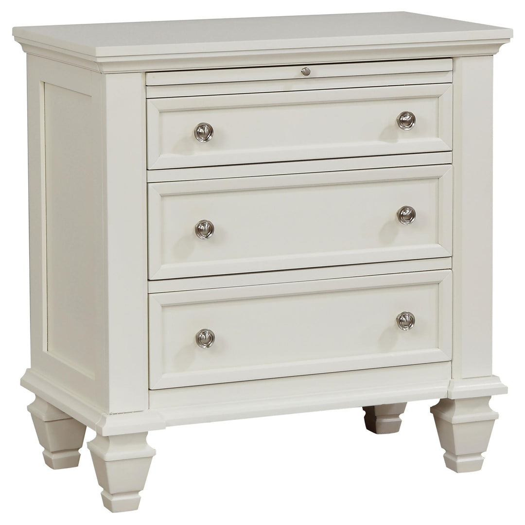 Coaster Furniture 201302 Sandy Beach 3-drawer Nightstand Cream White