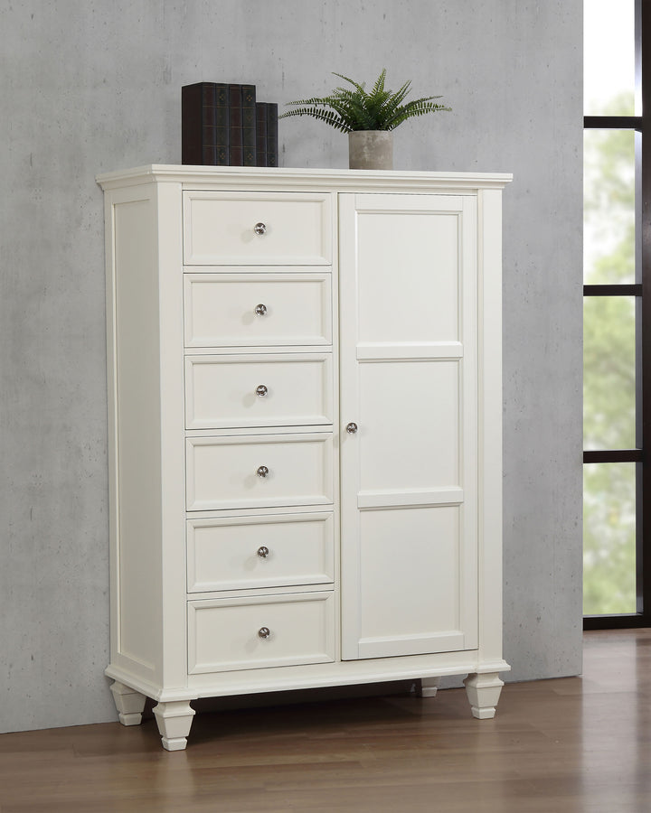 Sandy Beach - 8-Drawer Door Chest - Cream White