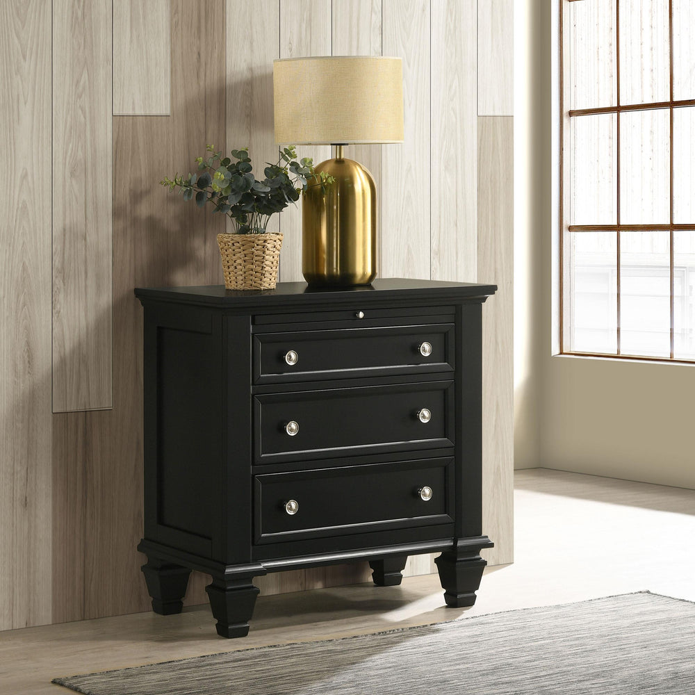 coaster-furniture-201322-sandy-beach-3-drawer-nightstand-black