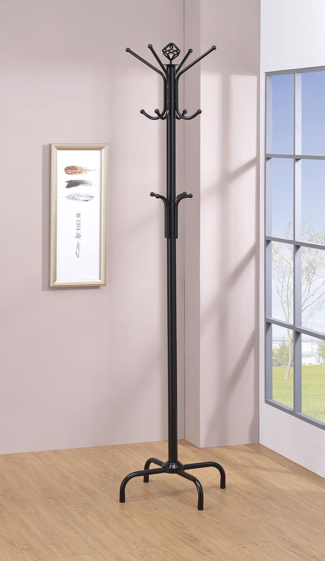 coaster-furniture-2019-collier-12-hook-freestanding-coat-rack-hat-hanger-black