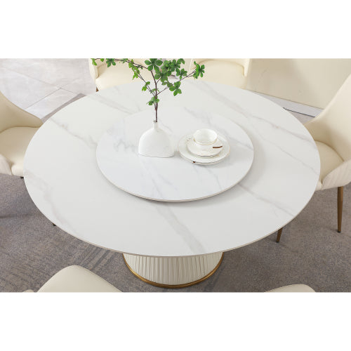 7-piece-59-sintered-stone-round-dining-table-with-lazy-susan-metal-pedestal-dining-set