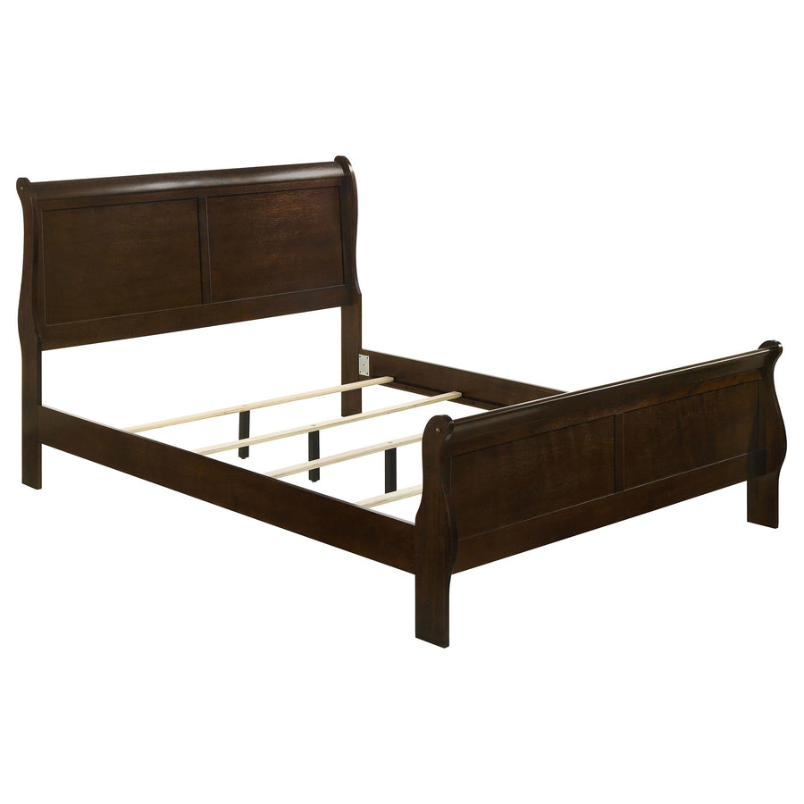 Coaster Furniture 202411Q Louis Philippe Wood Queen Sleigh Bed Cappuccino