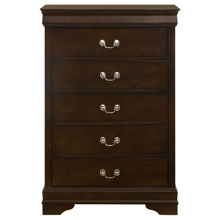 Louis Philippe - 5-Drawer Bedroom Chest - Cappuccino