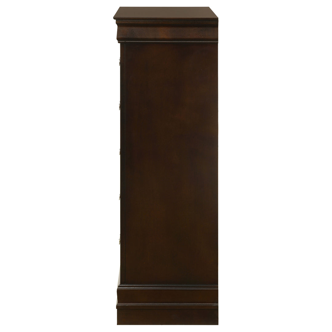 Louis Philippe - 5-Drawer Bedroom Chest - Cappuccino
