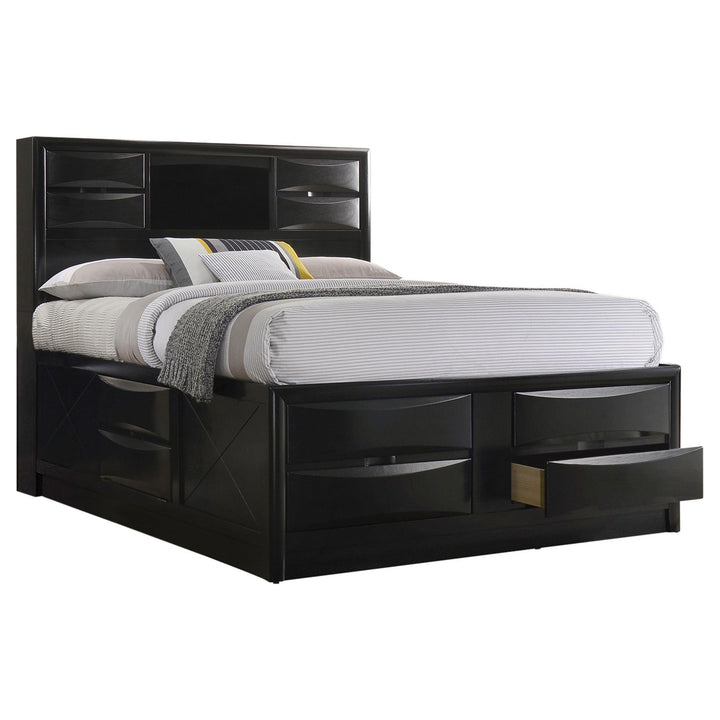 Coaster Furniture 202701KW Briana Wood California King Storage Bookcase Bed Black