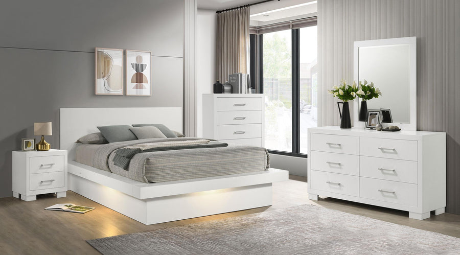coaster-furniture-202990q-s5-jessica-5-piece-queen-led-bedroom-set-snow-white