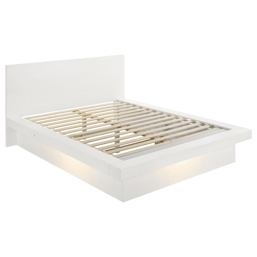Coaster Furniture 202990Q Jessica Wood Queen LED Panel Bed Snow White