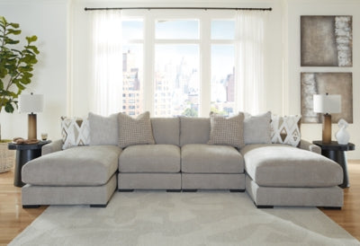 Aslan Court 4-Piece Sofa Pit Sectional - Gray