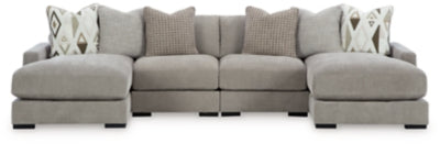 Aslan Court 4-Piece Sofa Pit Sectional - Gray - Gray