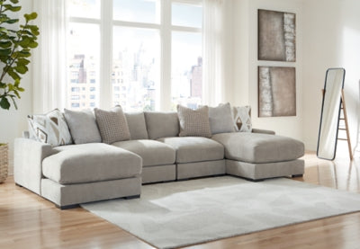Aslan Court 4-Piece Sofa Pit Sectional - Gray