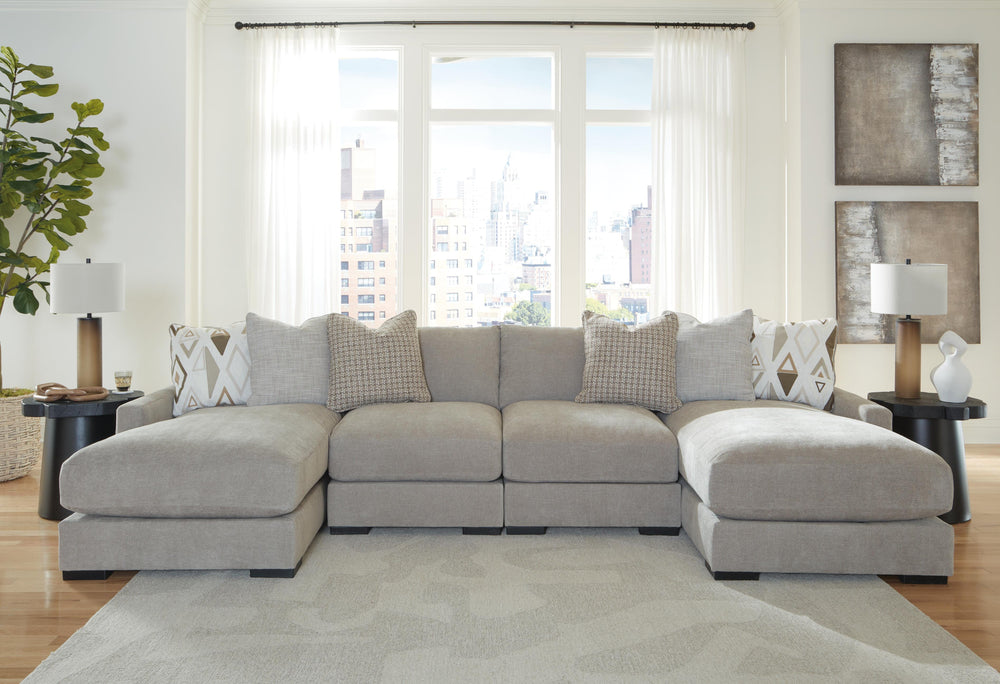 Aslan Court 4-Piece Sofa Pit Sectional - Gray (3)