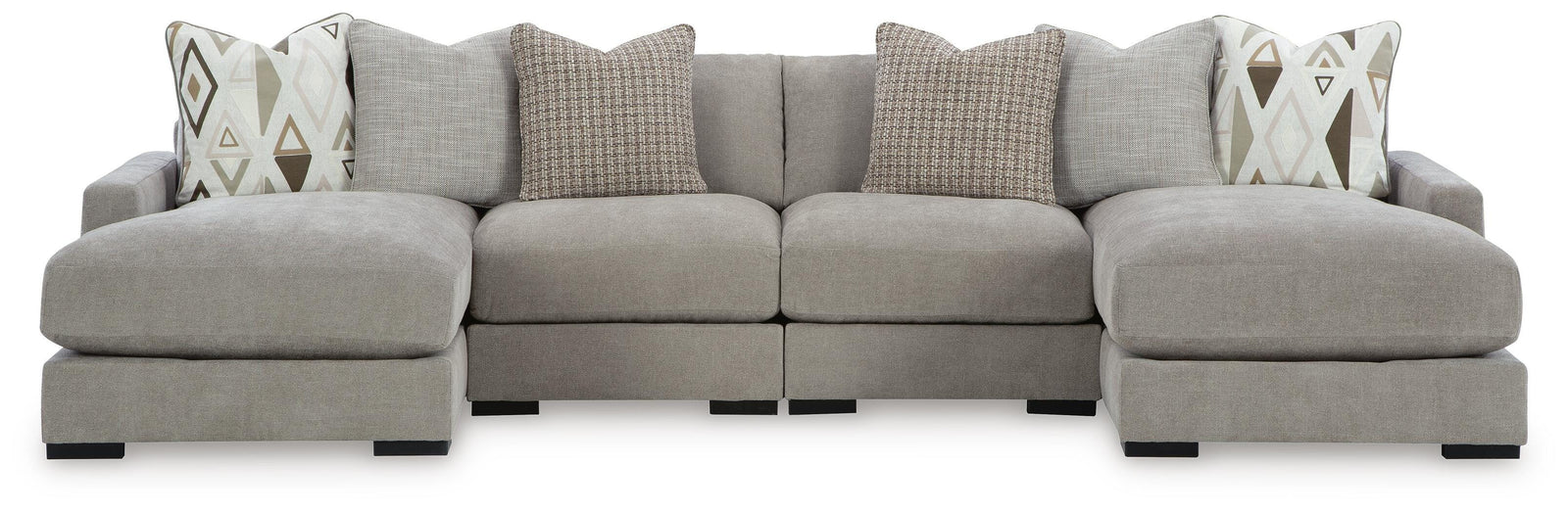 Aslan Court 4-Piece Sofa Pit Sectional - Gray (1)
