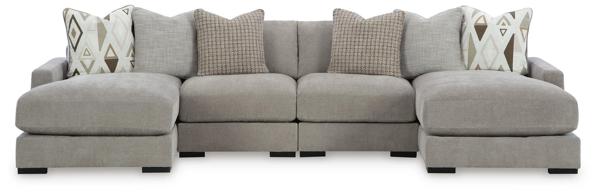 Aslan Court 4-Piece Sofa Pit Sectional - Gray (1)