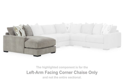 Aslan Court Left-Arm Facing Corner Chaise - Gray