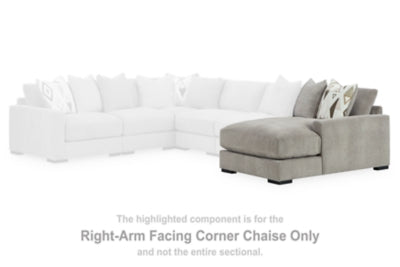Aslan Court Right-Arm Facing Corner Chaise - Gray