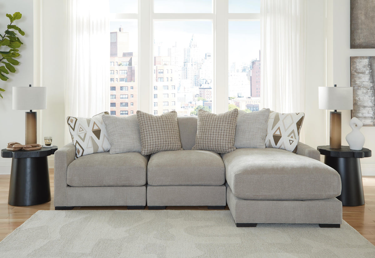Aslan Court 3-Piece Sofa Sectional with Chaise - Flax (2)