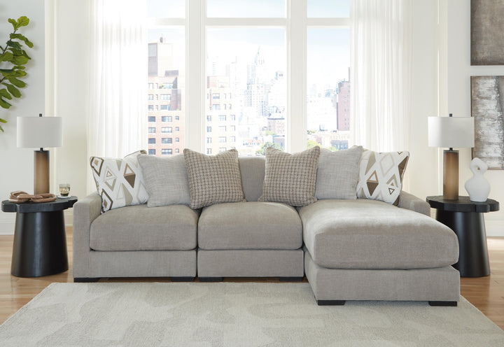 Aslan Court 3-Piece Sofa Sectional with Chaise - Flax (2)