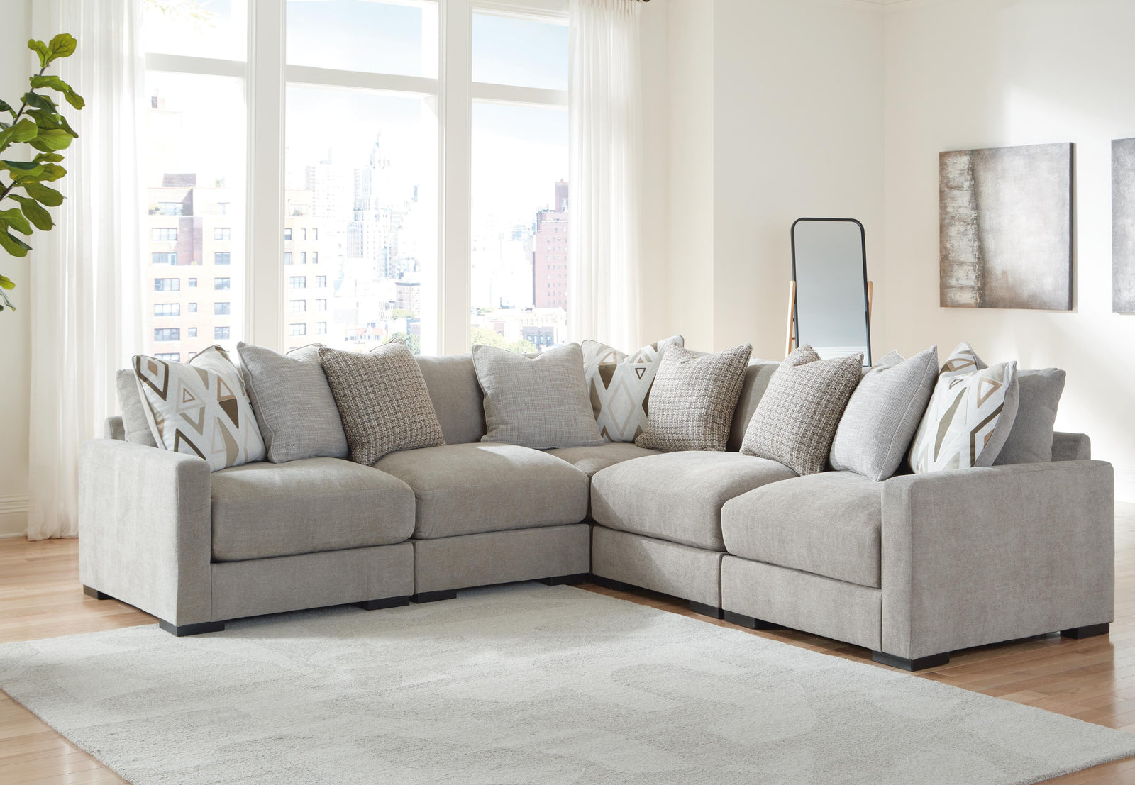 Aslan Court 5-Piece Sectional - Gray (2)